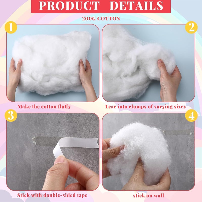 Threlaco 8 Pcs 20 x 91 Inch Rainbow Classroom Wall Decor Sheer Curtains with Clouds School Back to Classroom Preschool Decorations for First Day of School Wall Chalkboard Window Backdrop Props - Image 3